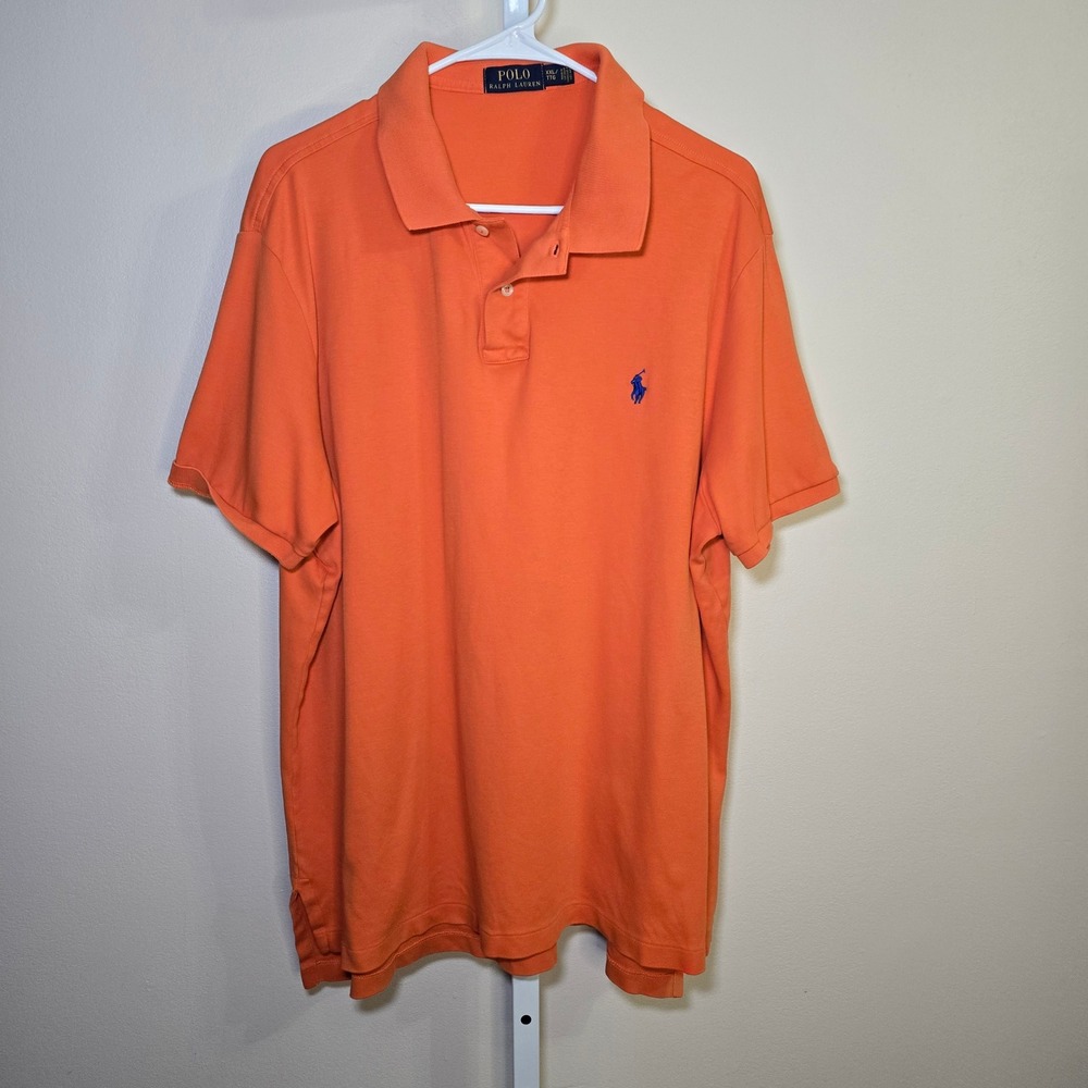 Polo Ralph Lauren Men's Orange Short Sleeve Polo Shirt‎ Size XXL